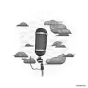 microphone with clouds  tattoo design idea