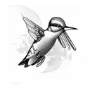 “1930” with humming bird on the 0 tattoo design idea