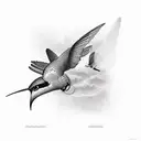 “1930” with humming bird on the 0 tattoo design idea