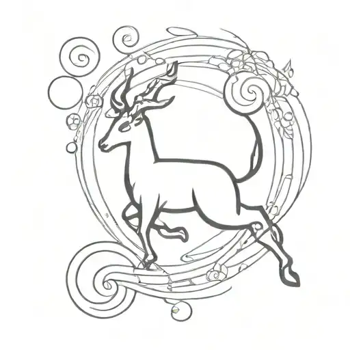 Capricorn, Aquarius, cancer zodiac symbol incorporated tattoo design idea
