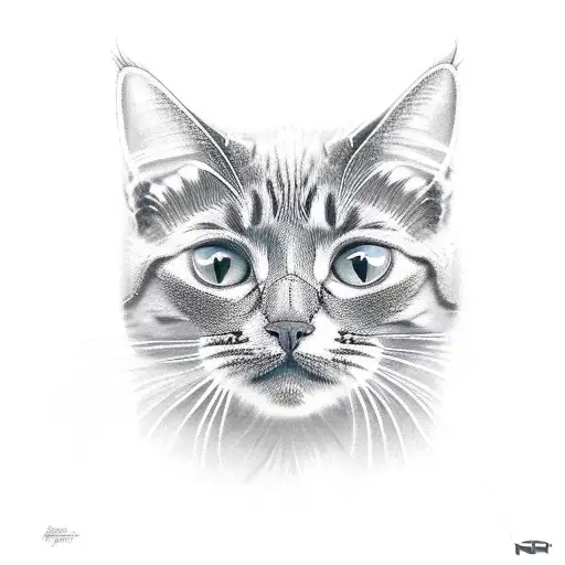 cat in tall grass tattoo design idea