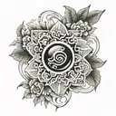 Design a tattoo featuring a beautiful jade gemstone as a central element, paying homage to Jade Willfong's name and favorite things tattoo design idea