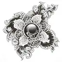 Design a tattoo featuring a beautiful jade gemstone as a central element, paying homage to Jade Willfong's name and favorite things tattoo design idea