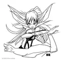 Asuka in a dynamic action pose, showcasing her strength and determination tattoo design idea