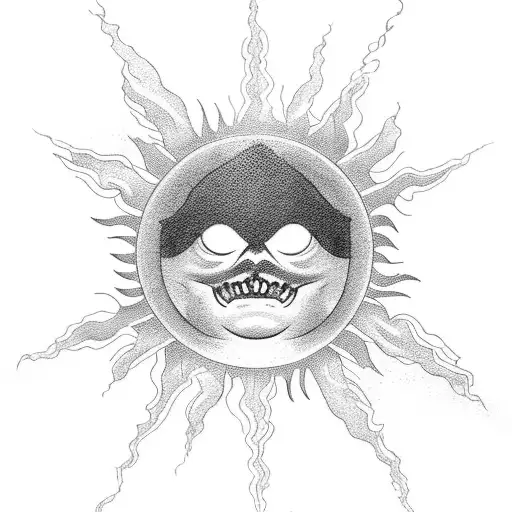 gods hands, sun shining through clouds and rain, three cross tattoo design idea
