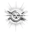 sleeve, sun rays clouds and rain, three cross tattoo design idea