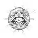 gods hands, sun rays clouds and rain, three cross tattoo design idea