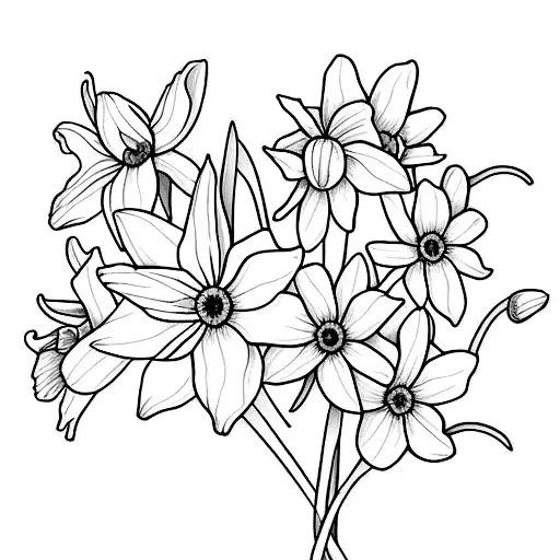 Daffodil Black and White with also A daisy tattoo design idea