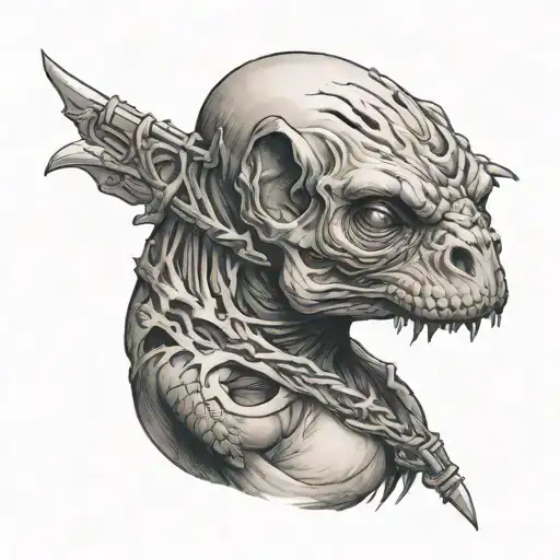 a sad tattoo that's fighting to live and never giving up make it more sad tattoo design idea