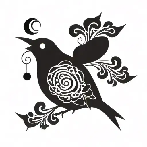 bird and a semi colon tattoo design idea