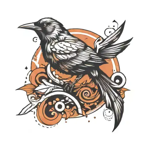 bird with  semi colon  tattoo design idea