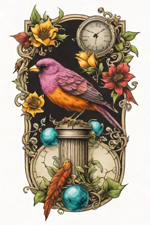 bird and a semicolon incorporated tattoo design idea