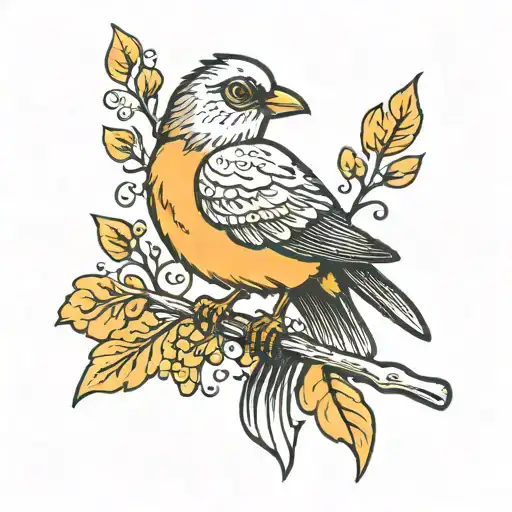 bird with a semi colon tattoo design idea