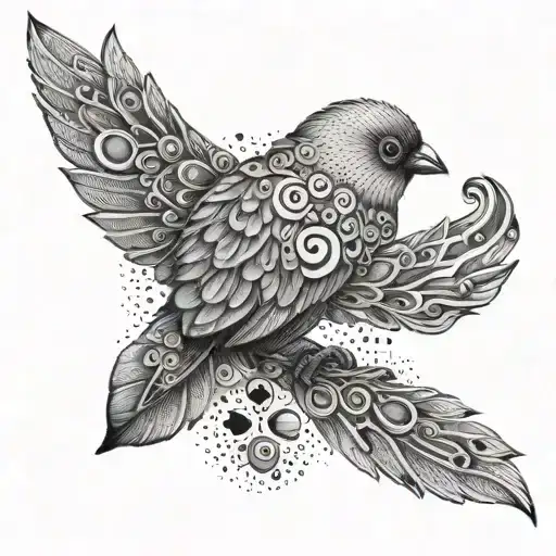 bird and a semi colon tattoo design idea