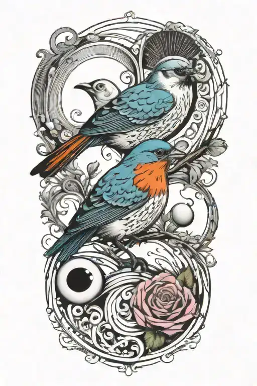 bird and a semi colon tattoo design idea