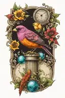 bird and a semicolon incorporated tattoo design idea
