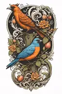 bird and a semicolon incorporated tattoo design idea