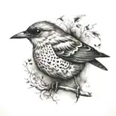 bird with a semi colon tattoo design idea