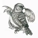 bird with a semi colon tattoo design idea