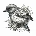 bird with a semi colon tattoo design idea