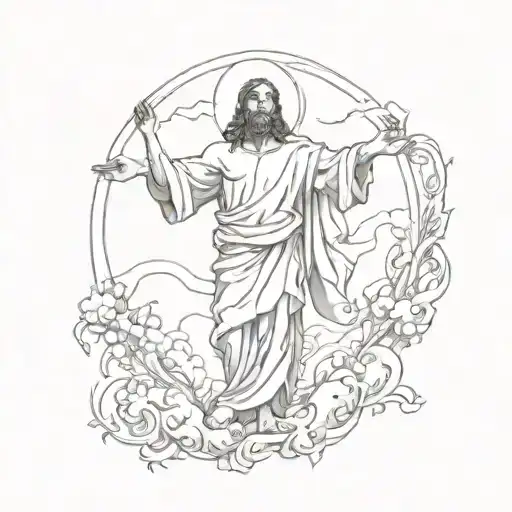 Christ ascending from line of David  tattoo design idea