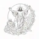 Christ ascending from line of David  tattoo design idea