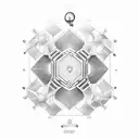 Spodopera frugiperda, a kettlebell, a bike chain and a hexagonal pattern tattoo design idea