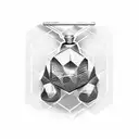 Spodopera frugiperda, a kettlebell, a bike chain and a hexagonal pattern tattoo design idea