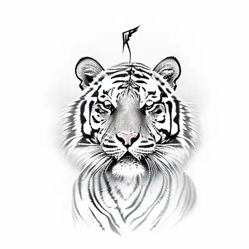 a tiger surrounded by lightning tattoo design idea