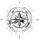 Sagittarius with compass tattoo design idea