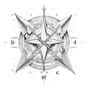 Sagittarius with compass tattoo design idea