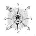 Sagittarius with compass tattoo design idea
