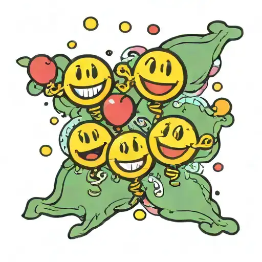 three SMiley Face balloons flying away from hand tattoo tattoo design idea