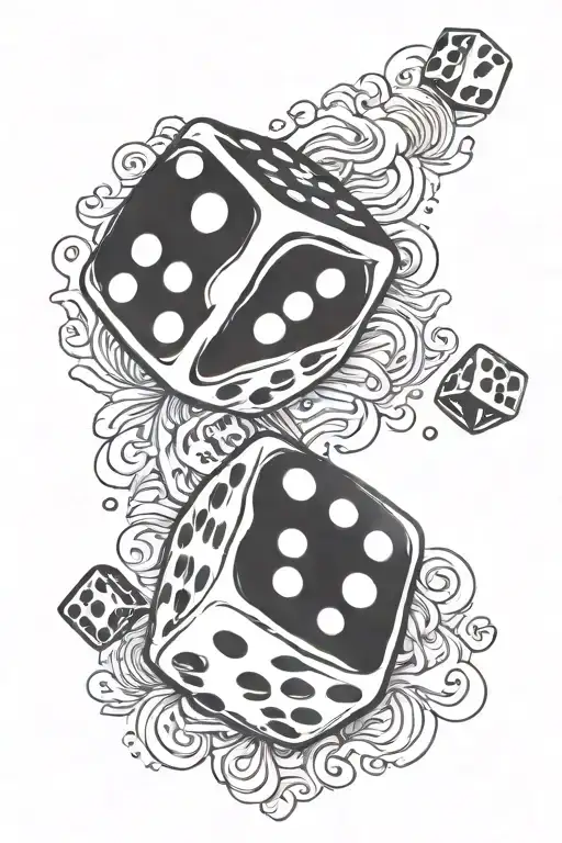 small dice tattoo design idea