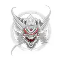 klamahama is a depition of a place where there is no sun, there is sorrow, darkness, guardian dragons, and mist.  tattoo design idea