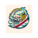 klamahama is a depition of a place where heaven and hell are the same tattoo design idea