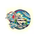 klamahama is a depition of a place where heaven and hell are the same tattoo design idea