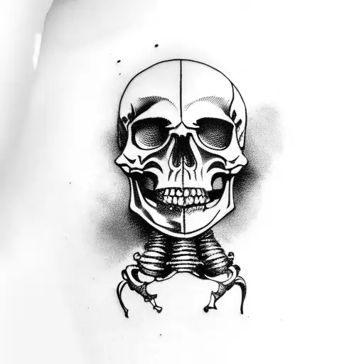 gladiator skeleton compas pocket watch black and red tattoo design idea