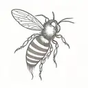cute  bee from the back tattoo design idea