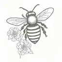cute  bee from the back tattoo design idea