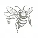 cute  bee from the back tattoo design idea