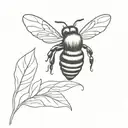 cute  bee from the back tattoo design idea