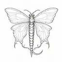 a sleeve with a moth in tricep and dragon in forearm  tattoo design idea