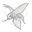 a sleeve with a moth in tricep and dragon in forearm  tattoo design idea