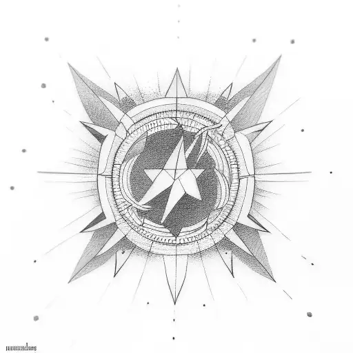 north star minimalist tattoo design idea