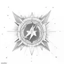 north star minimalist tattoo design idea