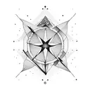 north star minimalist tattoo design idea