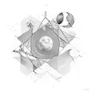 north star minimalist tattoo design idea