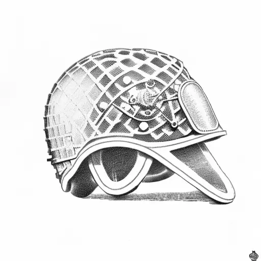  military helmet on a cross tattoo design idea