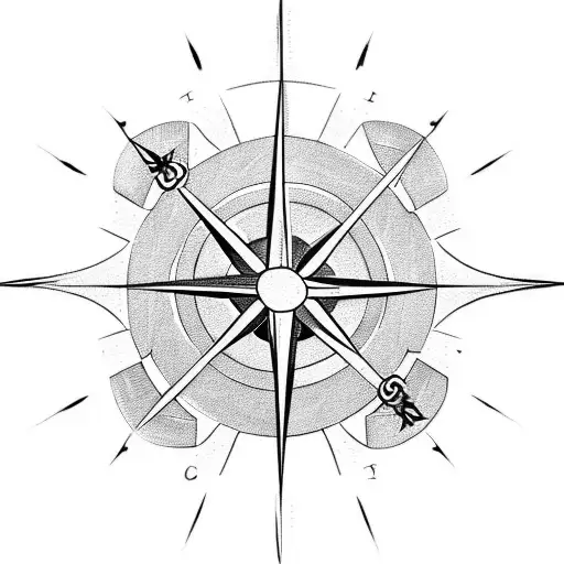 simplistic compass broken celtic tattoo design idea